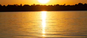 image of lake at sunset